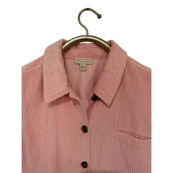 Appleseed's Pink Corduroy Shirt Jacket Shacket L - Picture 2 of 3